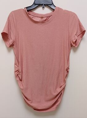 Beyond the Bump Dusty Rose Short Sleeve Ruched Side Tee Women's Size Small